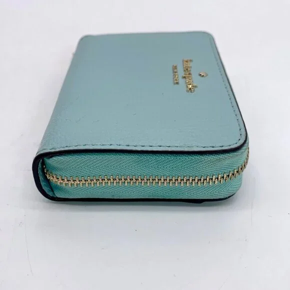 Kate Spade Darcy Sky Blue Pebbled Leather Zip Around Card Case - Picture 3 of 10